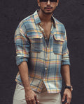 Multi Color Plaid Checks Oversize Drop Shoulder Shirt 100% Cotton