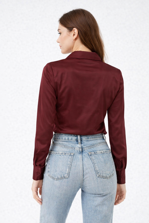 Cowl Neck Collared Blouse