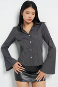 Stripe Bell Sleeve Shirt