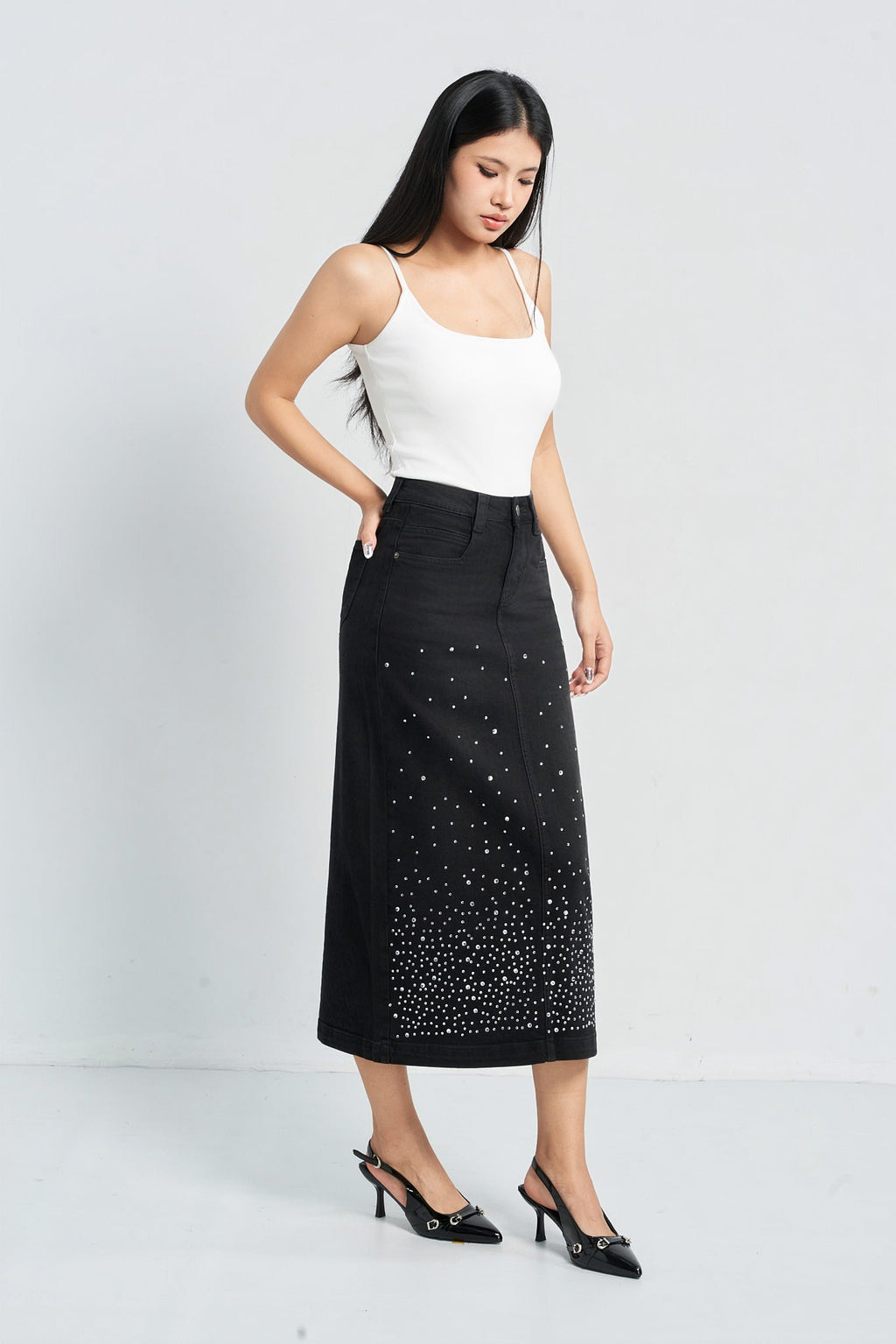 Shimmer Fade Straight Skirt