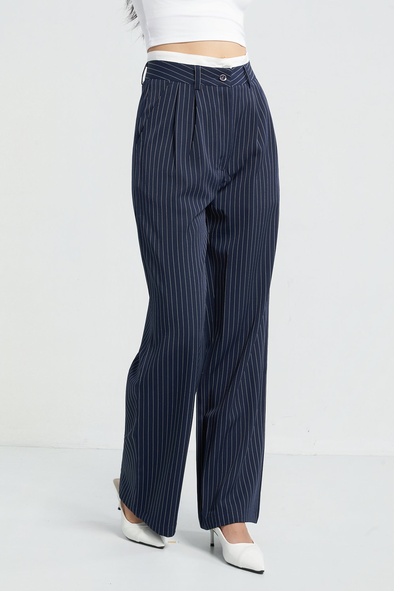 Striped Boxer Wide Leg Trousers