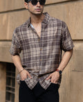 Sand Printed Checks Shirt