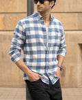Dark Sky Checks Shirt 100% Cotton