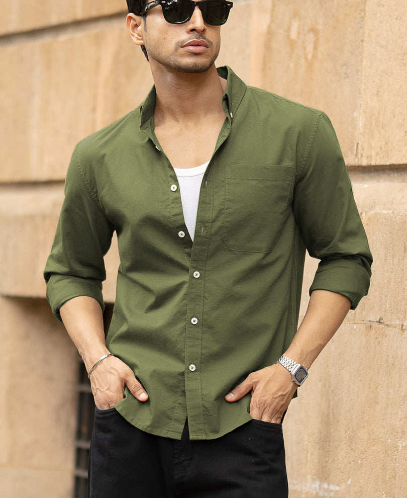 Green Lightweight Shirt 100% Cotton