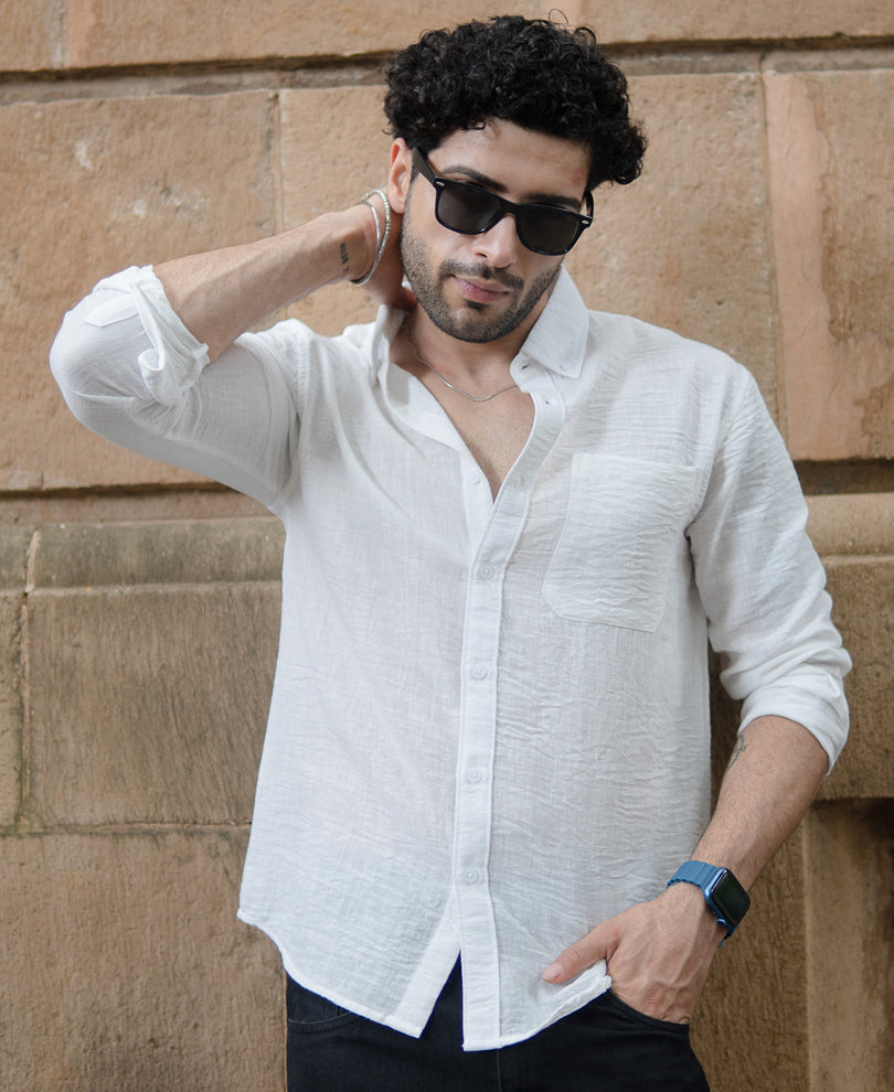 White Double Cloth Shirt 100% Cotton