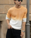Apricot Orange Ombre Knit T-Shirt 100% Cotton