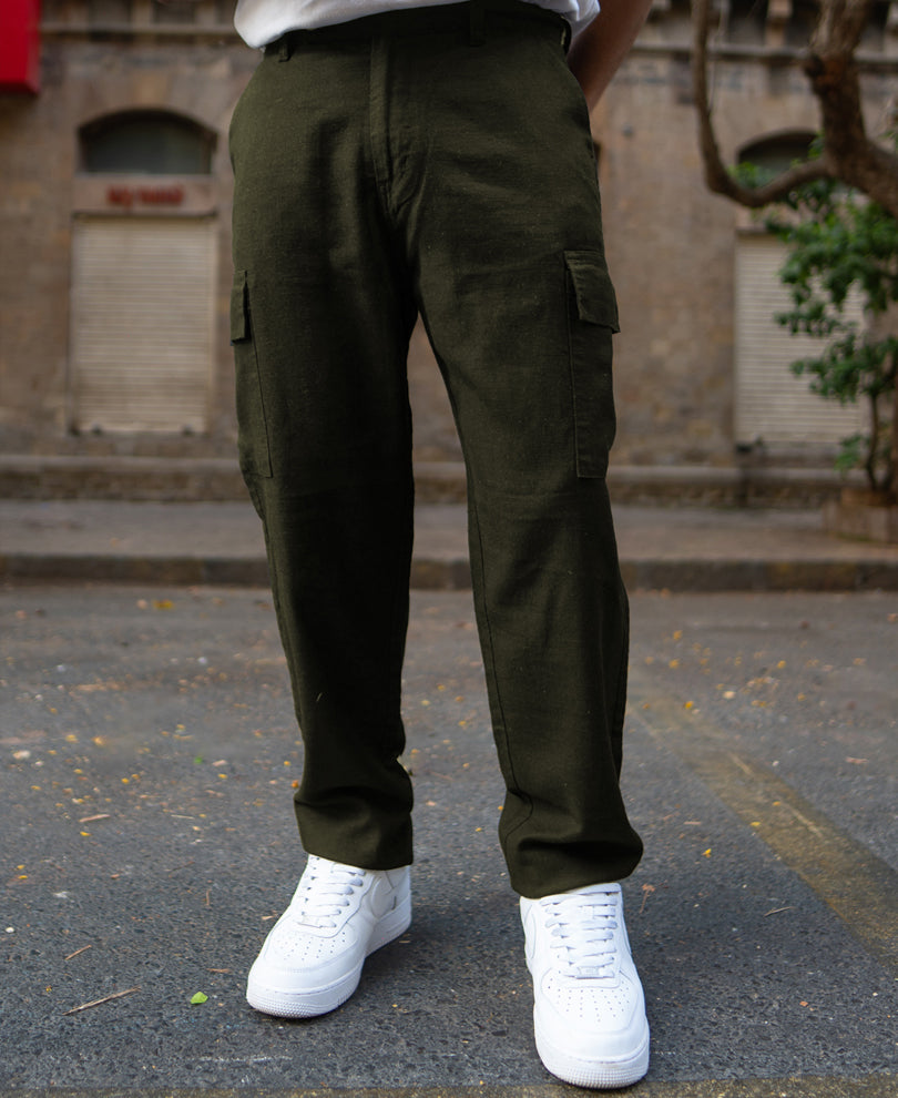 Olive Structured Trouser 100% Cotton