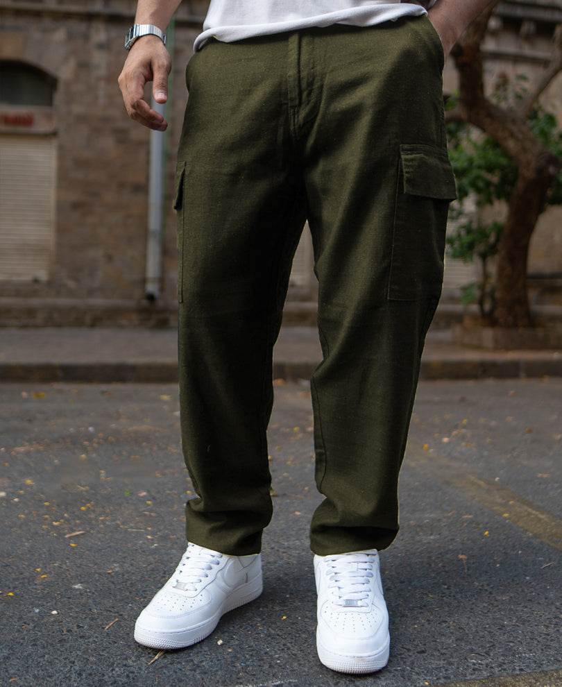 Olive Structured Trouser 100% Cotton
