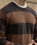 Brown Structured Stripe T-Shirt 100% Cotton