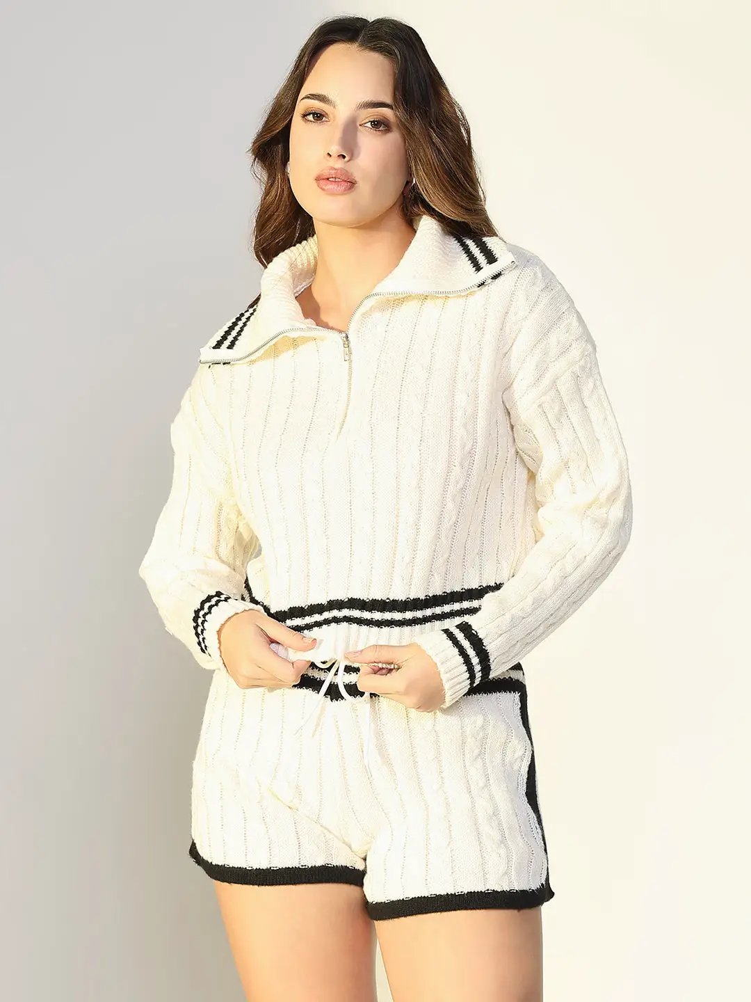 Women's Cream Athleisure Co-Ords Set