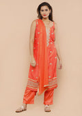 Orange Zari Work Salwar Suit