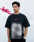 Black Sprayed Graphic T-Shirt 100% Cotton