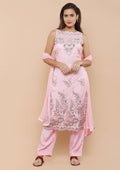 Pink Embellished Floral Salwar Suit