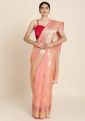 Pink Zariwork Brocade Saree