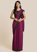 Wine Swarovski Georgette Designer Saree
