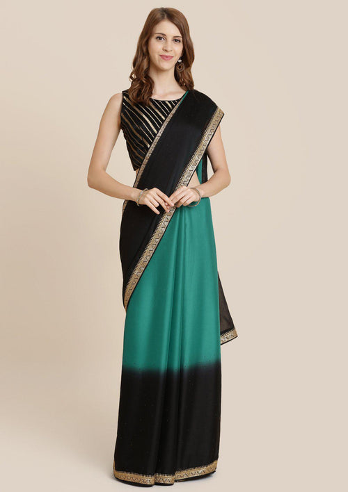 Black Stonework Georgette Designer Saree
