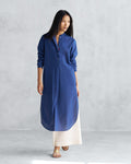 Basic Long Length Kurta - Navy