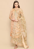 Peach and gold salwar suit