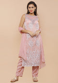 Koskii dusty rose floral salwar suit