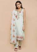 Green Embellished Tissue Salwar Suit