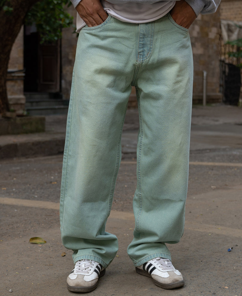 Tinted Blue Baggy Jeans 100% Cotton