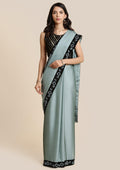 Sea Green Swarovski Georgette Designer Saree