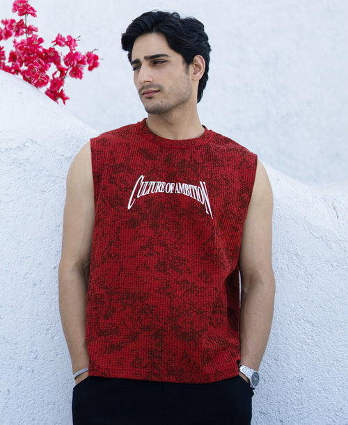 Brick Printed Drop Shoulder Sando