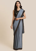 Light Grey Swarovski Georgette Designer Saree