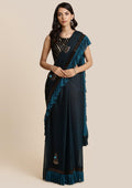Peacock Green Swarovski Lycra Designer Saree