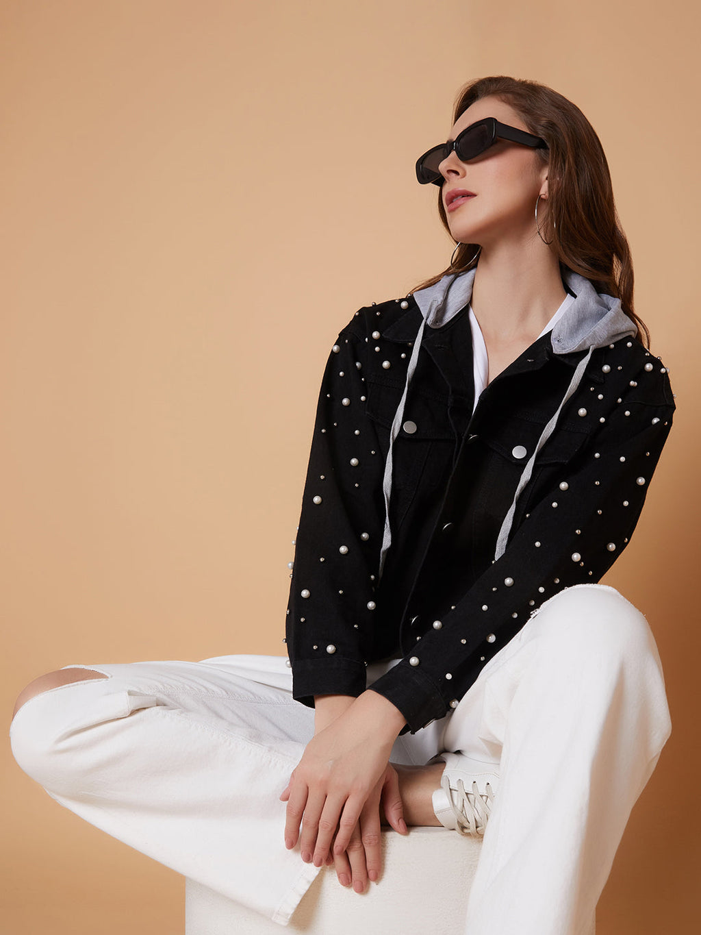 Women's Black Windcheater Longline Tailored Jacket