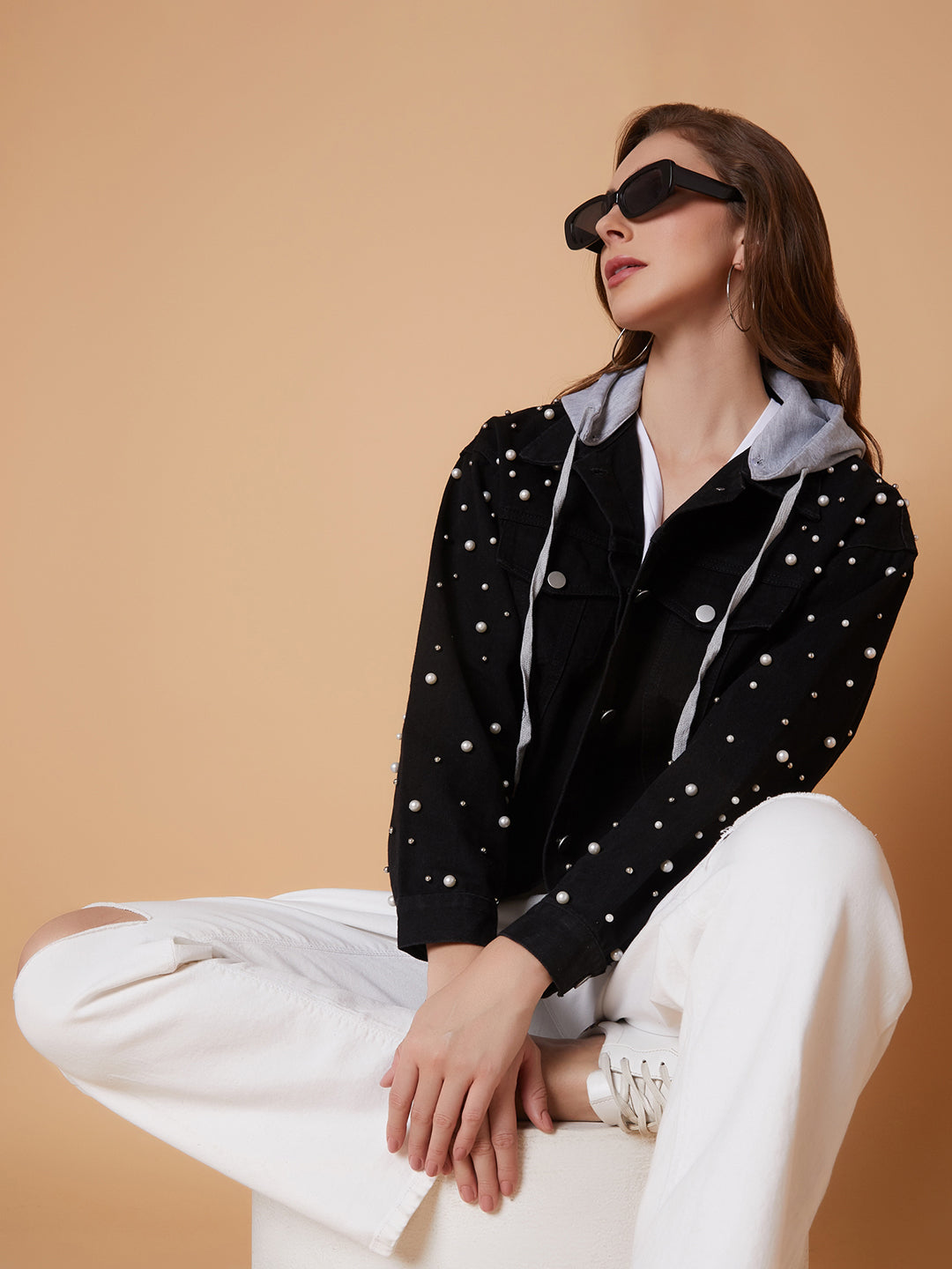 Women's Black Windcheater Longline Tailored Jacket