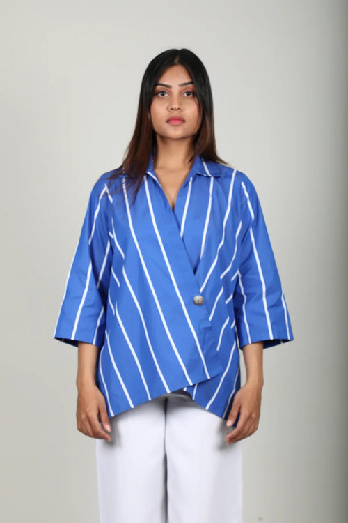 Blue Crossover Shirt