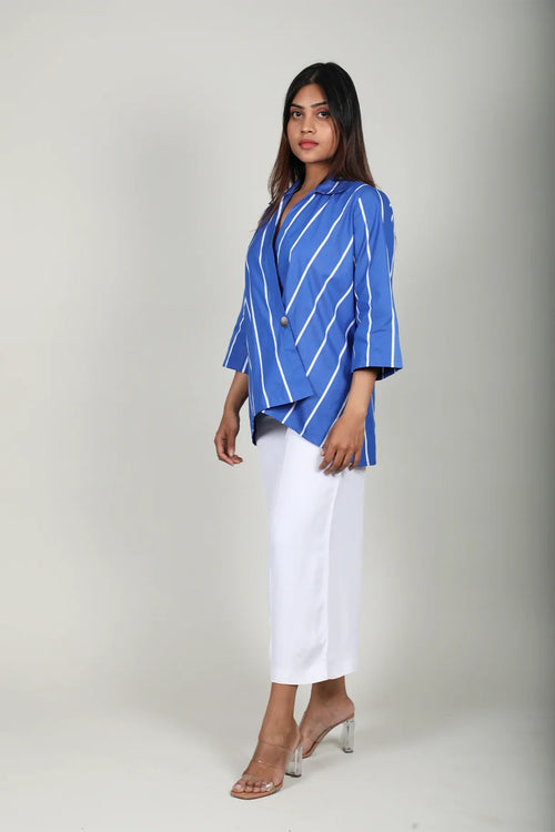 Blue Crossover Shirt