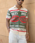 Olive Washed Printed Shirt 100% Cotton