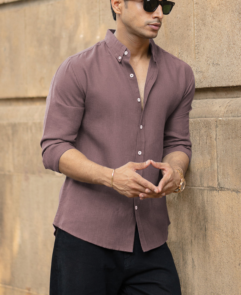 Twilight Mauve Linen Shirt