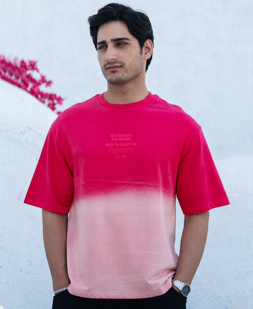 Pink Ombre Graphic T-Shirt 100% Cotton