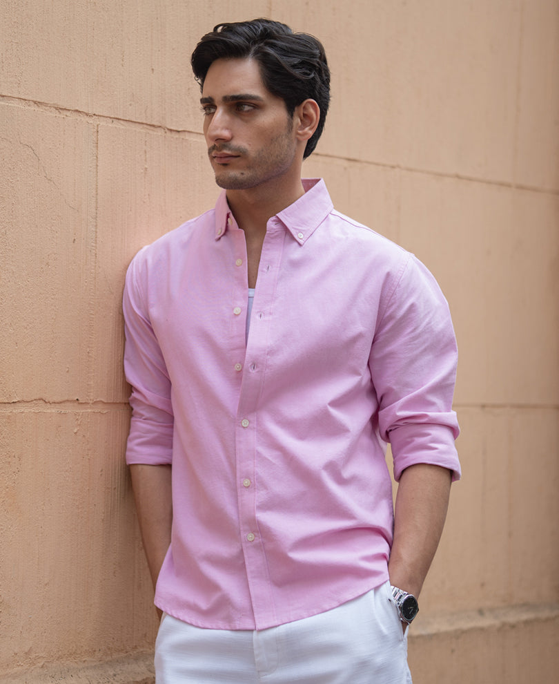 Pink Oxford Shirt 100% Cotton