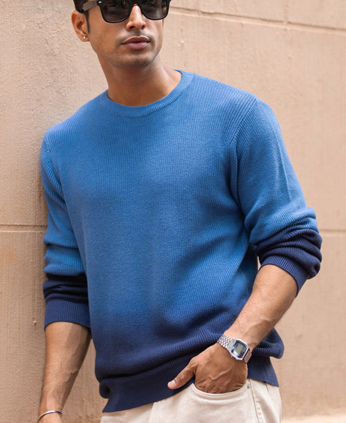 Blue Ombre Sweater 100% Cotton