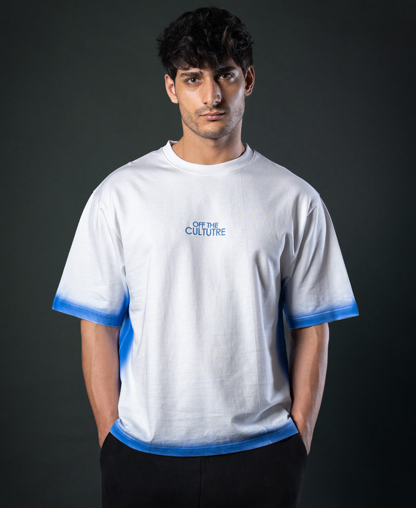 White Sprayed Oversize T-Shirt 100% Cotton