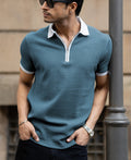 Grey Sky Zipper Neck T-Shirt