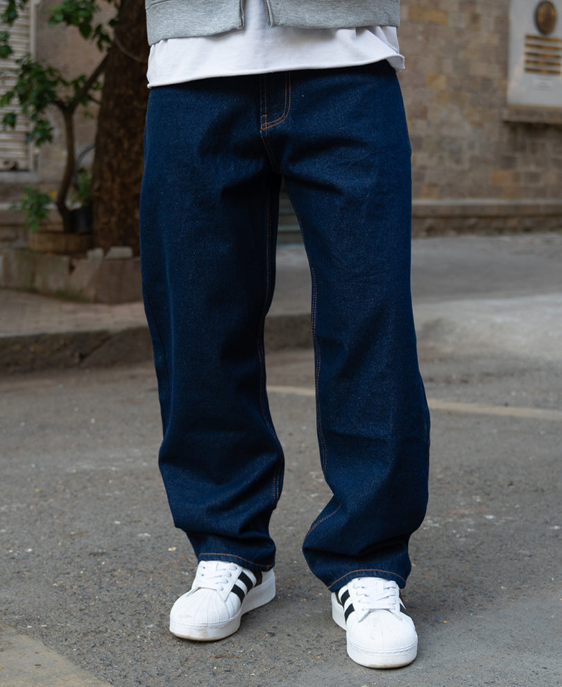 Raw Indigo Baggy Jeans 100% Cotton