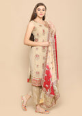 Beige and maroon salwar suit