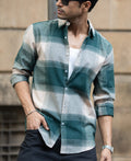 Green Lightweight Flannel Check Shirt