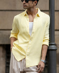 Yellow Crinkled Shirt 100% Cotton