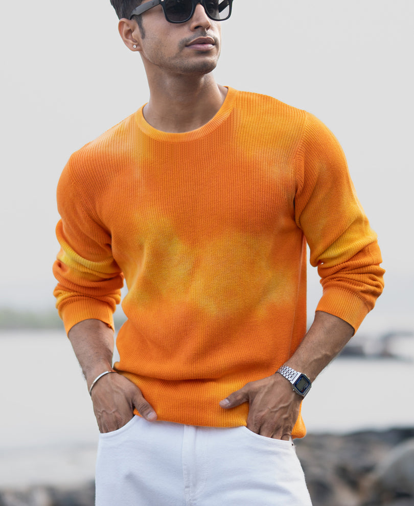 Orange Tie Dye T-Shirt 100% Cotton
