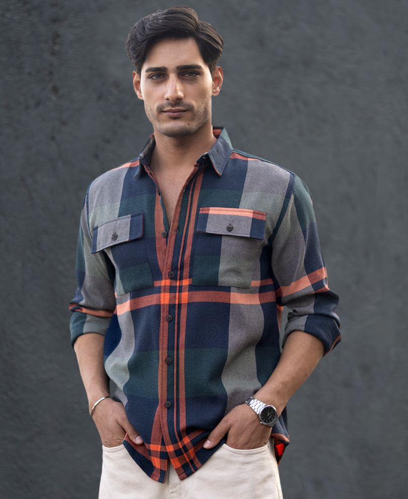 Multicolour Structure Checked Shirt