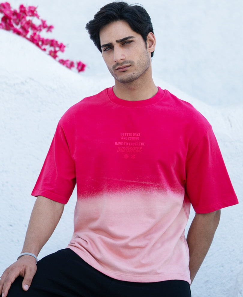 Pink Ombre Graphic T-Shirt 100% Cotton