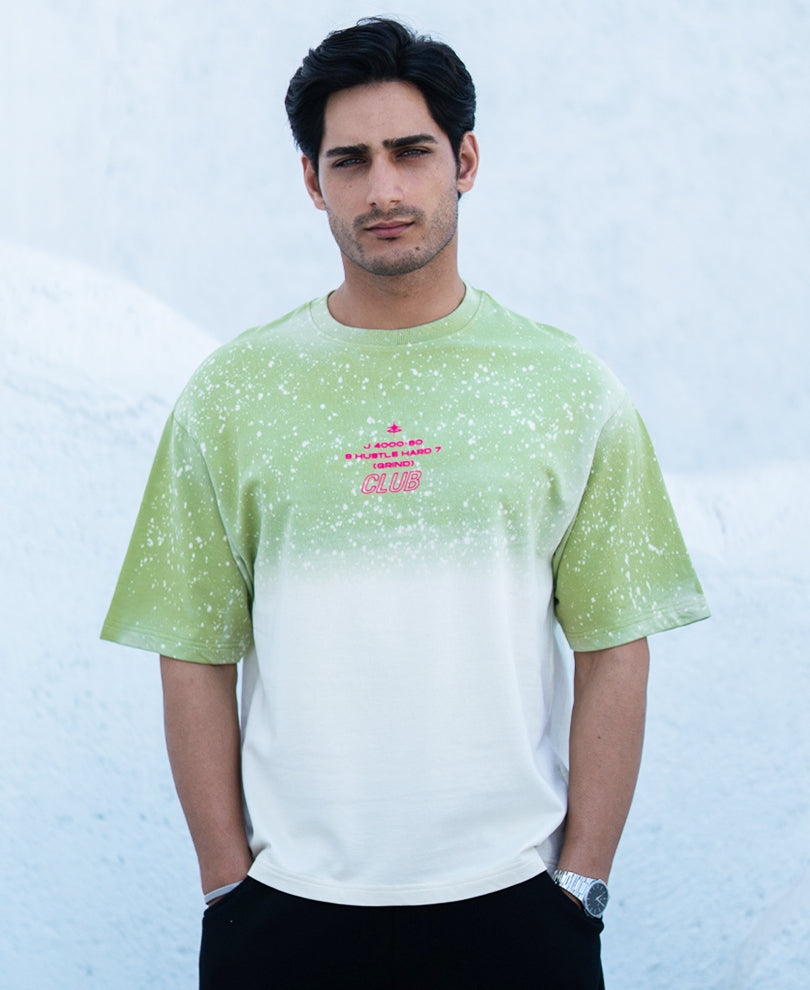 Green Ombre Graphic T-Shirt 100% Cotton