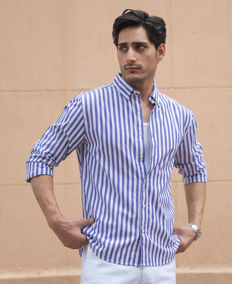 Blue Lightweight Stripe Shirt