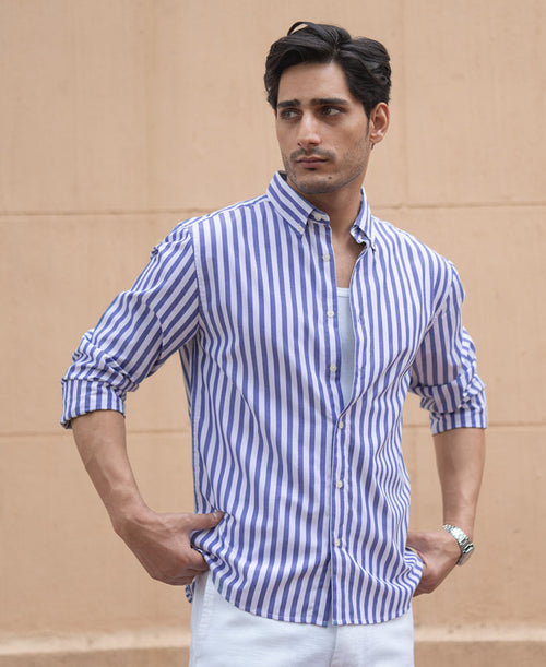 Blue Lightweight Stripe Shirt